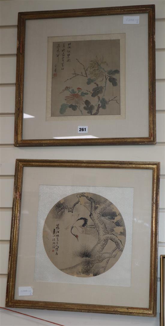 Two late 19th century Chinese paintings on silk